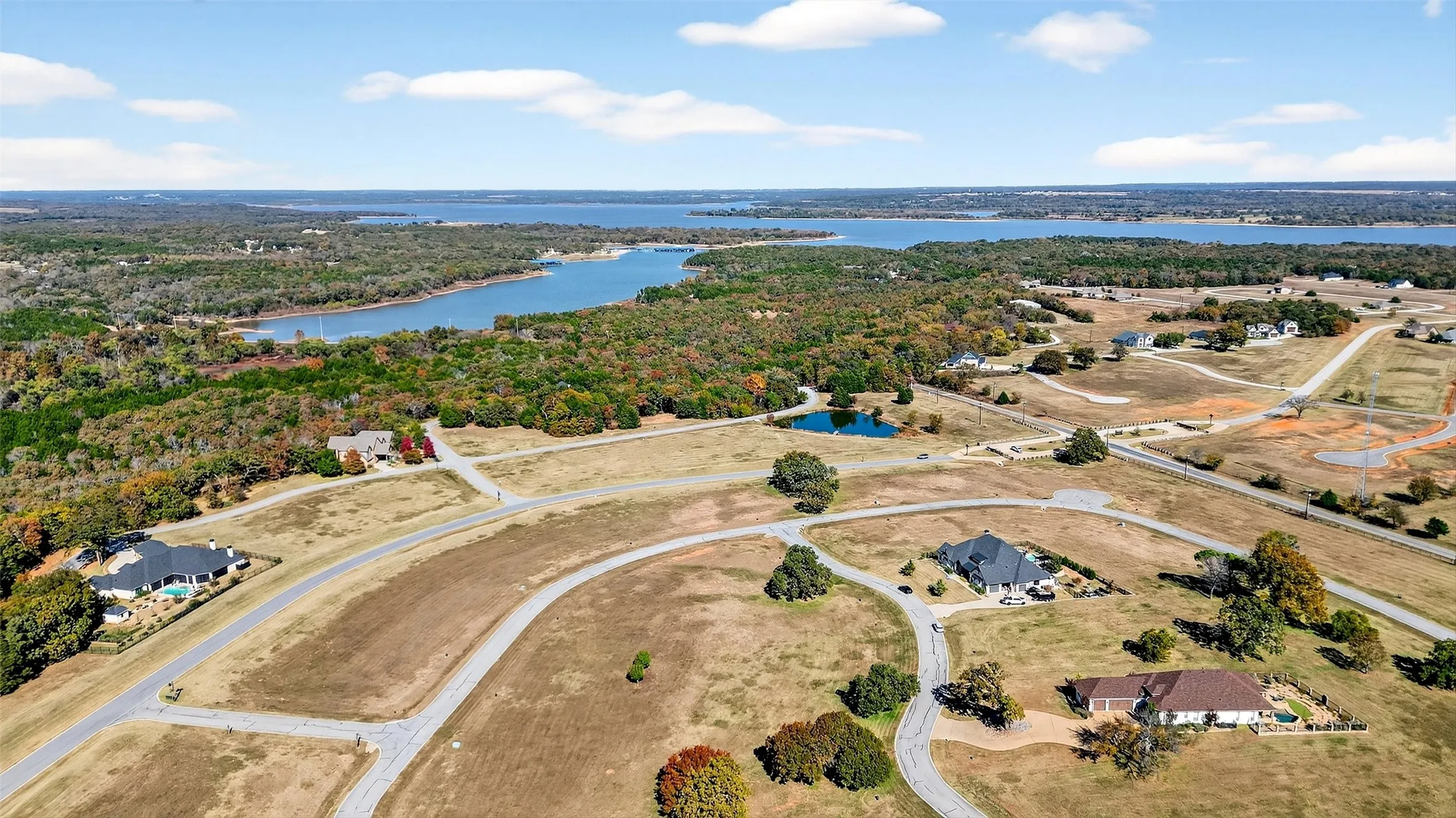 Aerial view of a large body of water