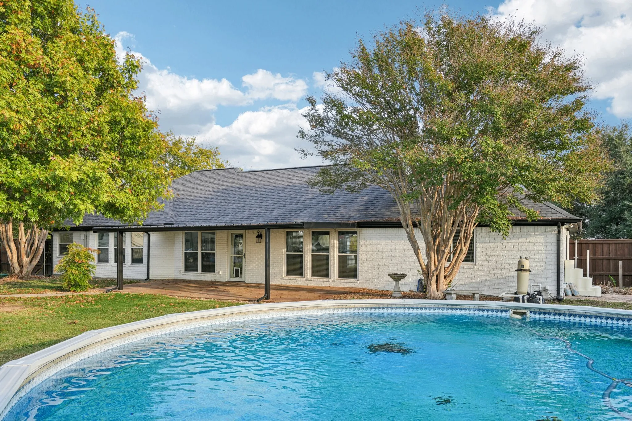 Pool with attached deck