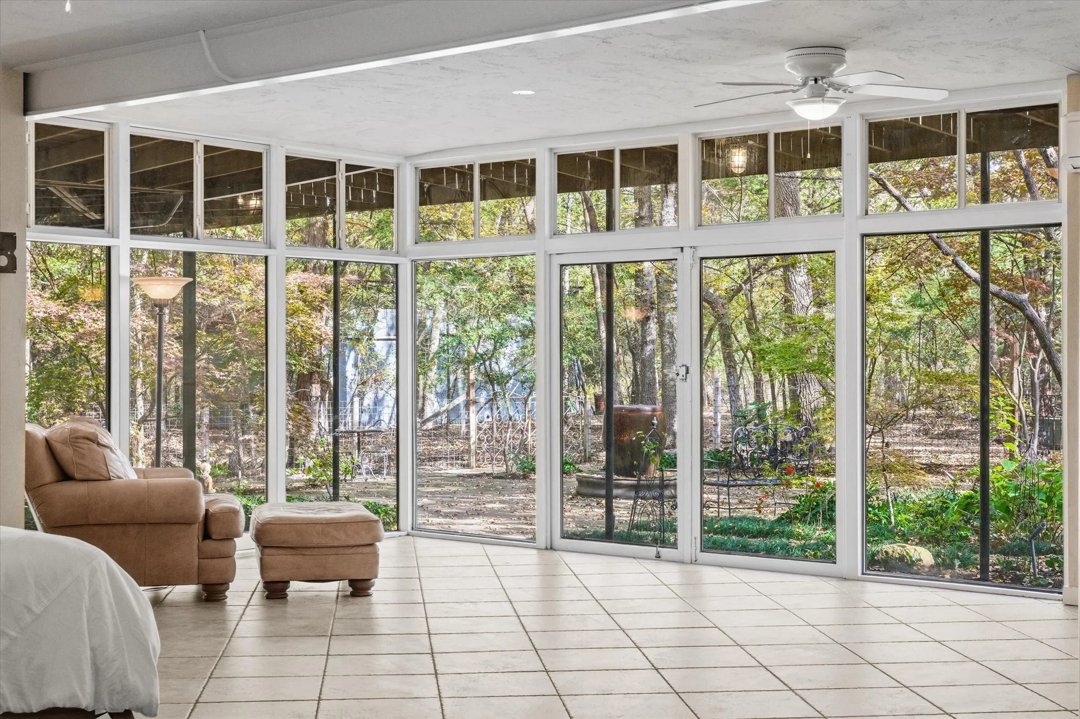 You truly feel as if you are living in nature as you view the woods through the wall of windows.