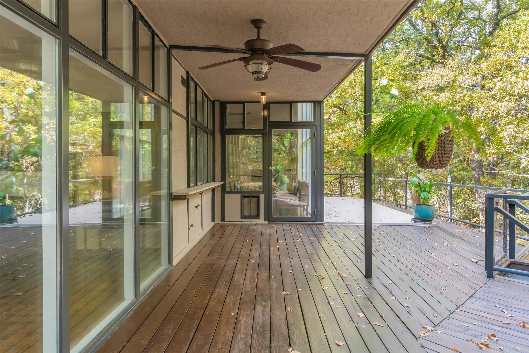 From the door by the Kitchen you can exit to the Deck and walkways