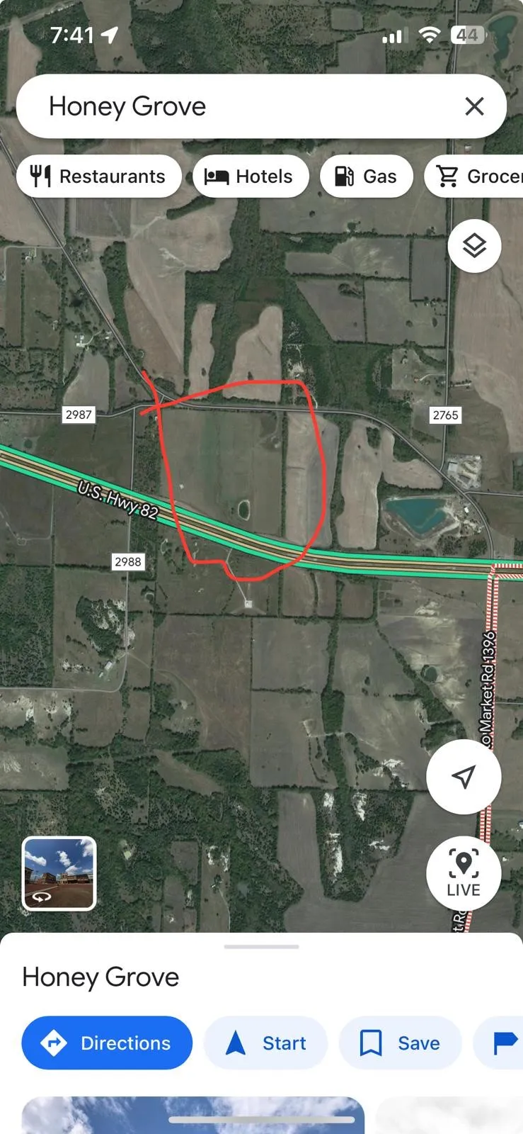 Map / location featuring property boundaries highlighted
