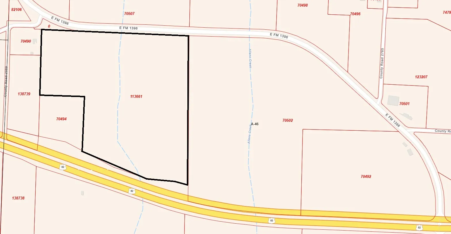 Map of parcels