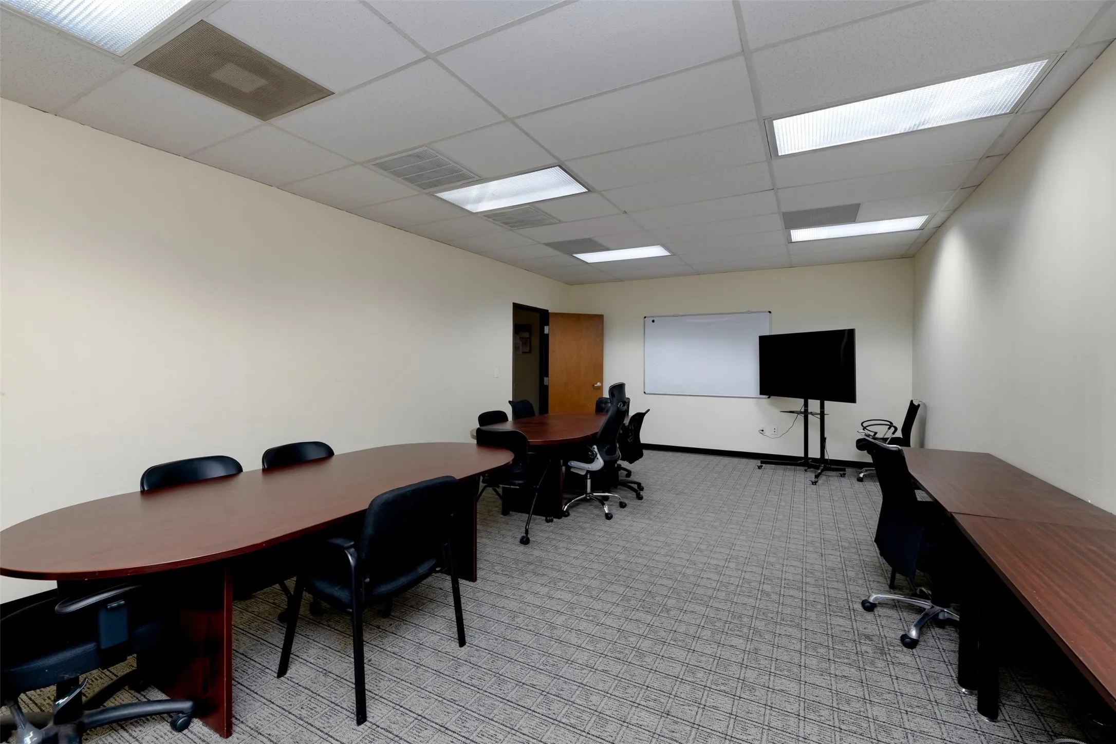 Office with a drop ceiling