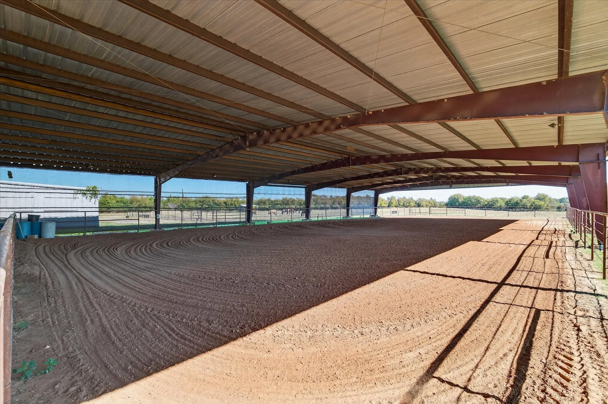 Lighted and covered arena