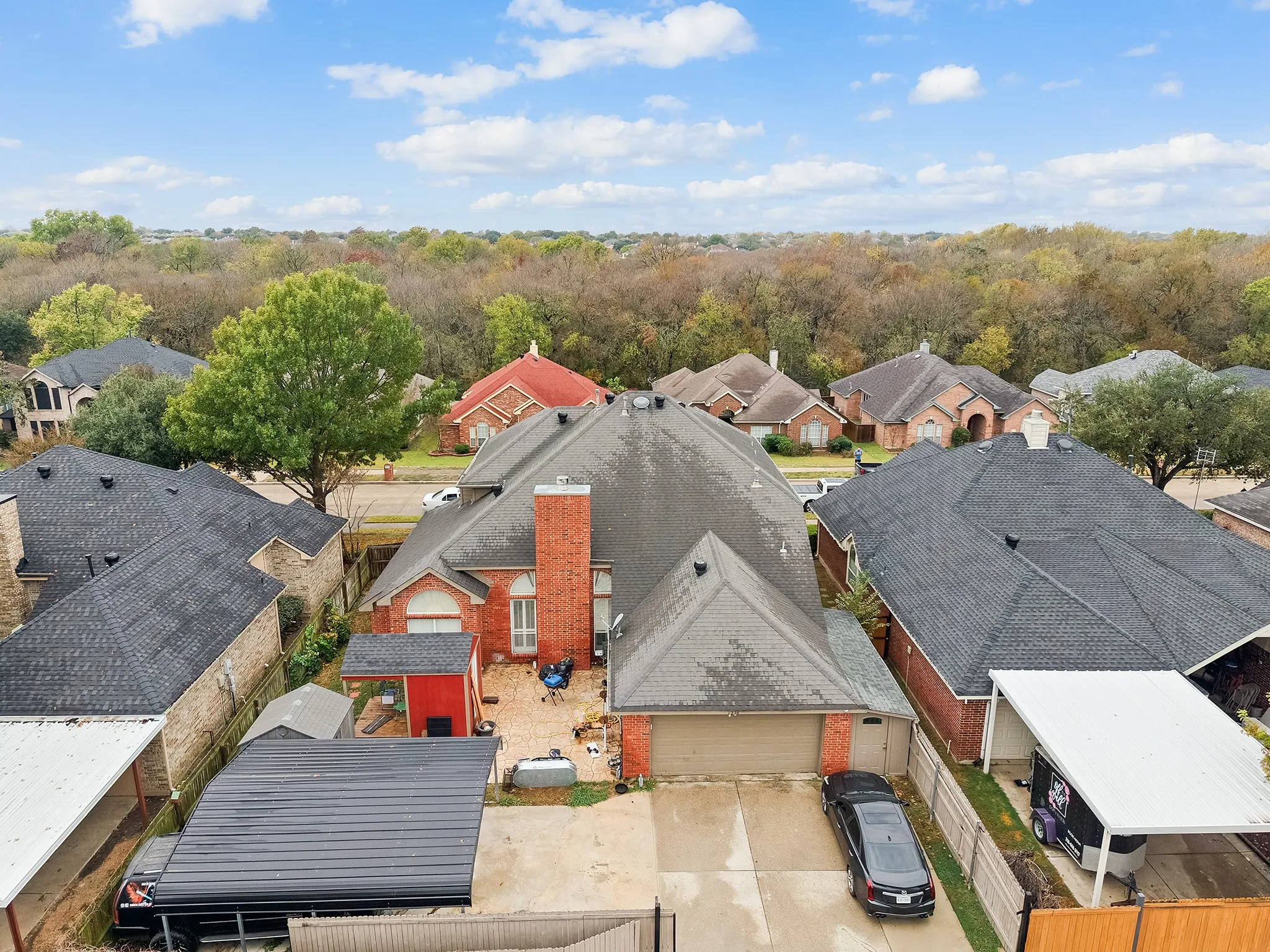 Aerial view of residential area