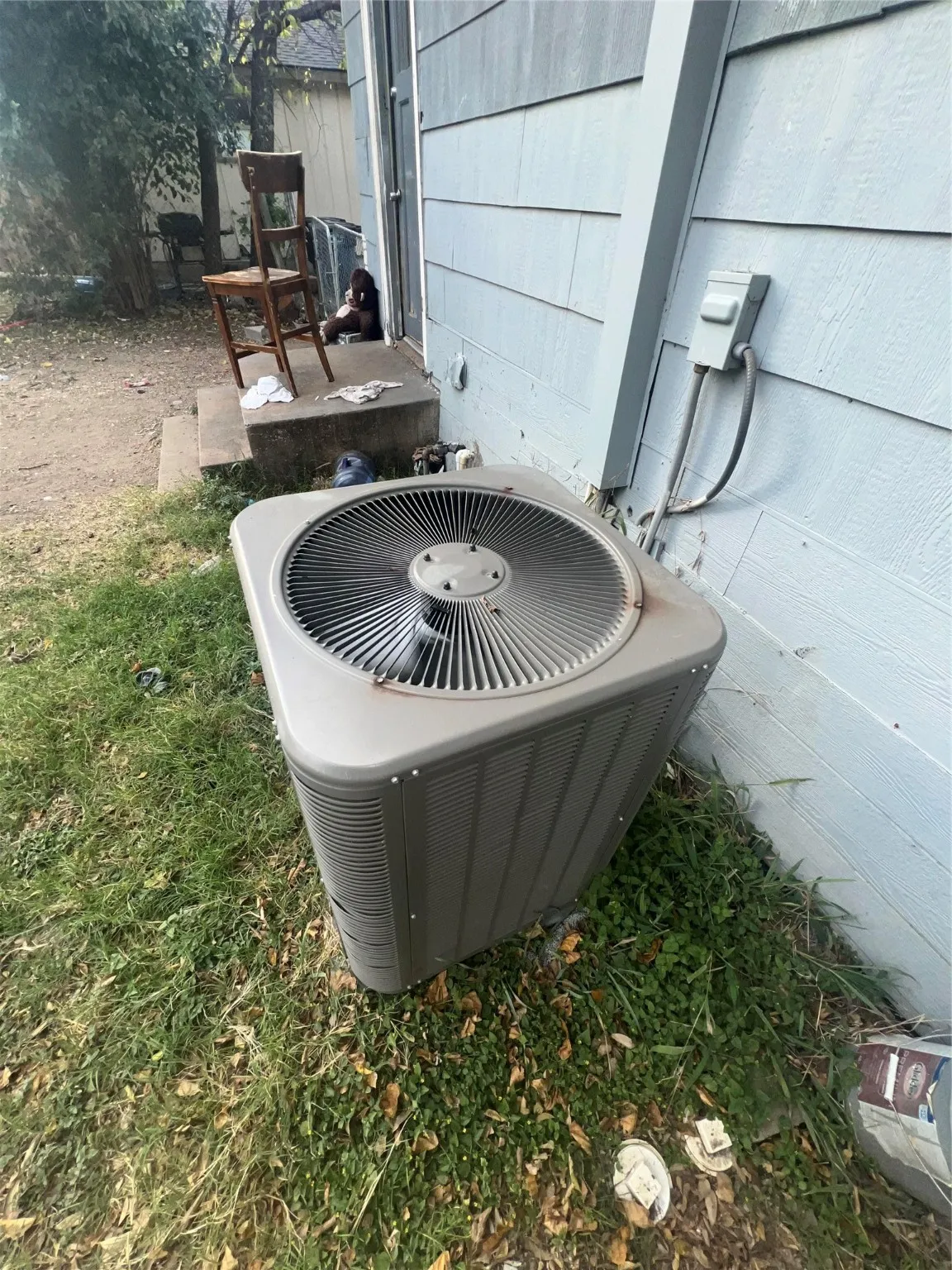 Exterior view of a central AC unit