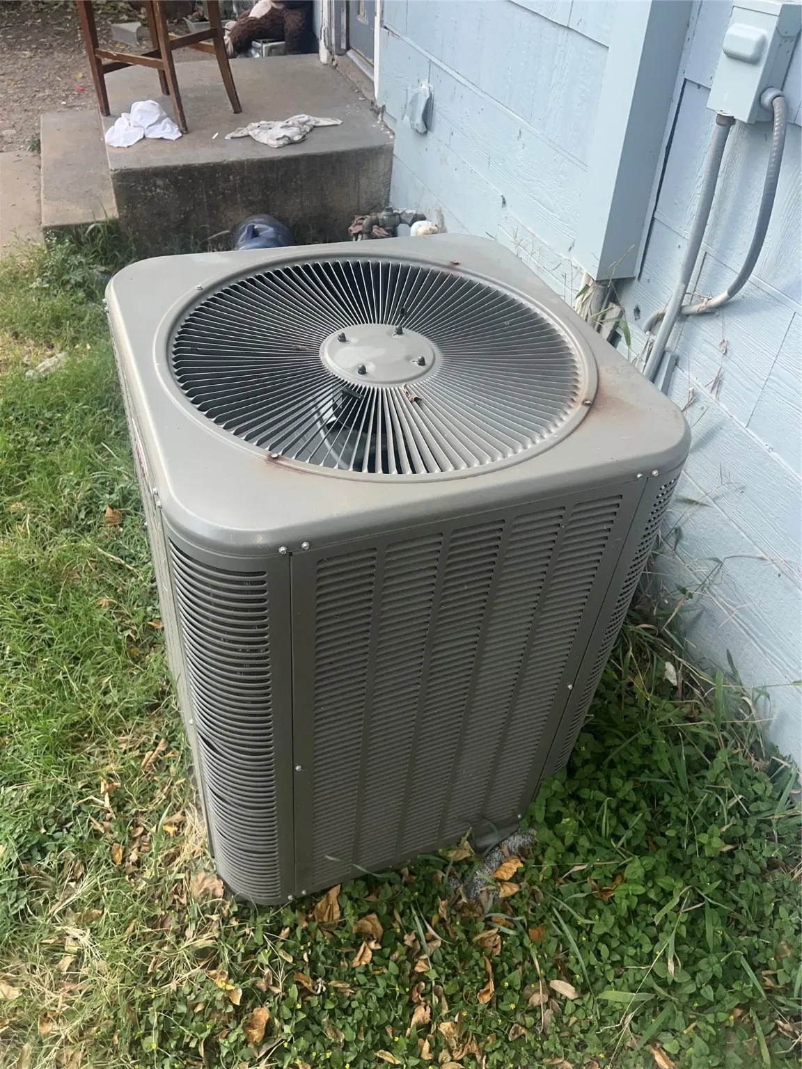 Exterior view of a central AC unit