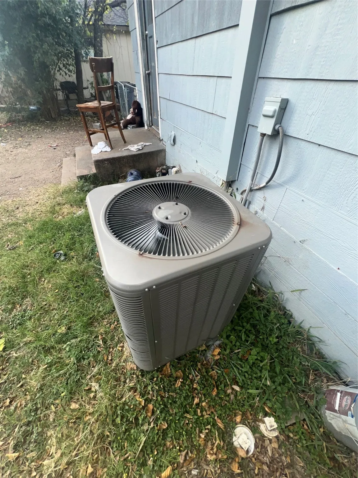 Exterior view of a central air condition unit