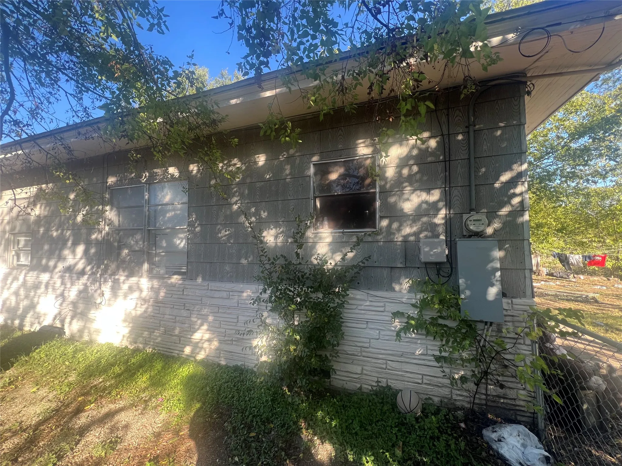 View of home's exterior with brick siding