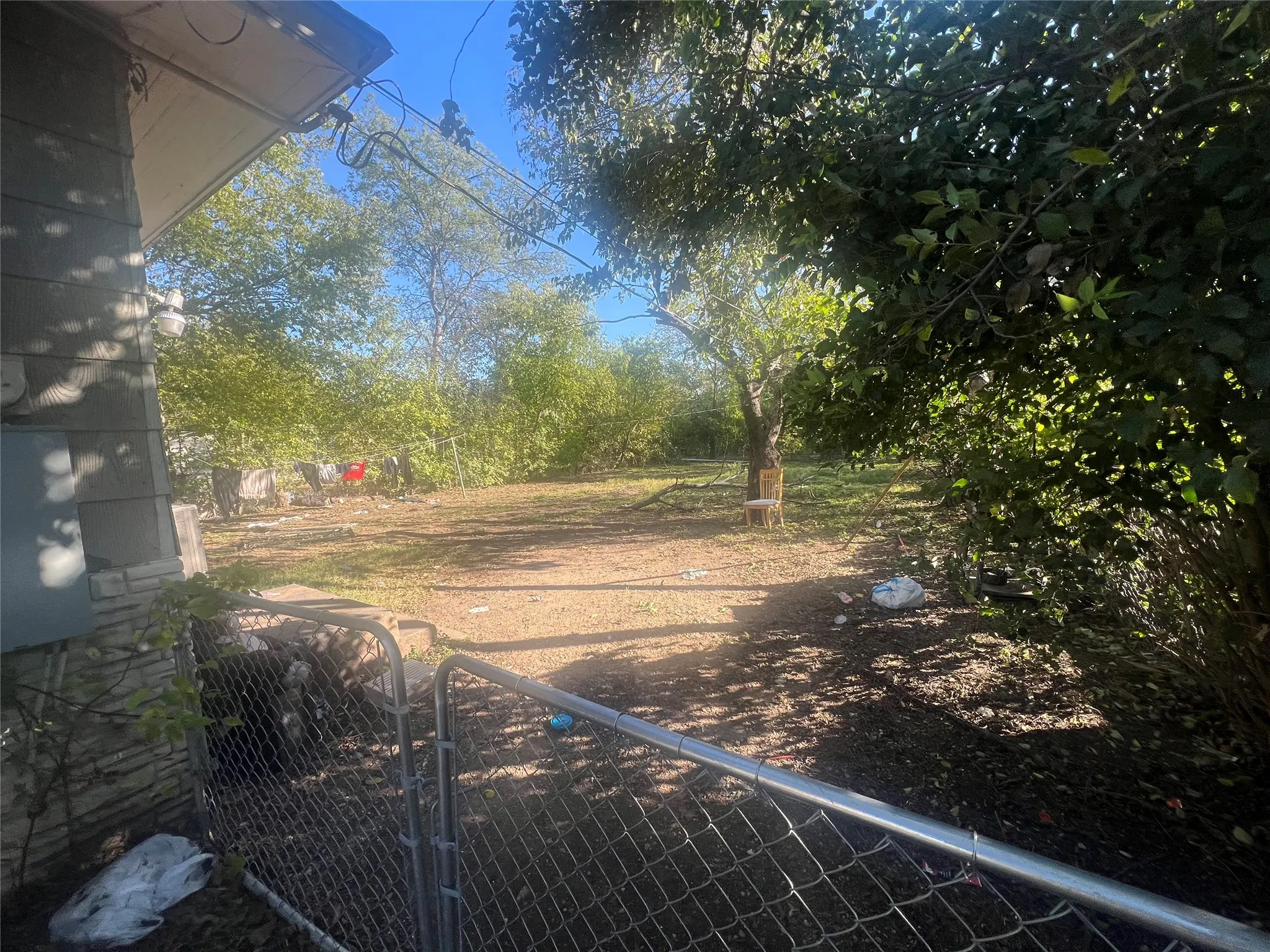 View of yard with a gate