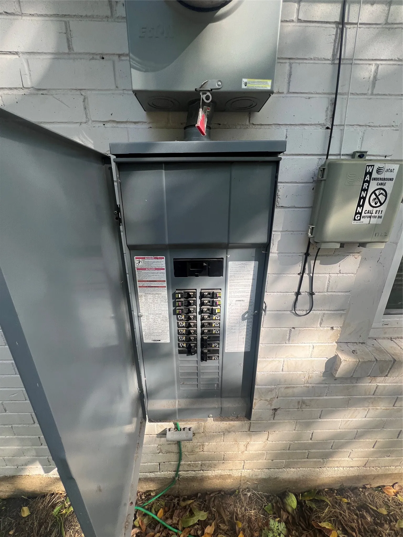 Exterior view of electric meter and electric panel