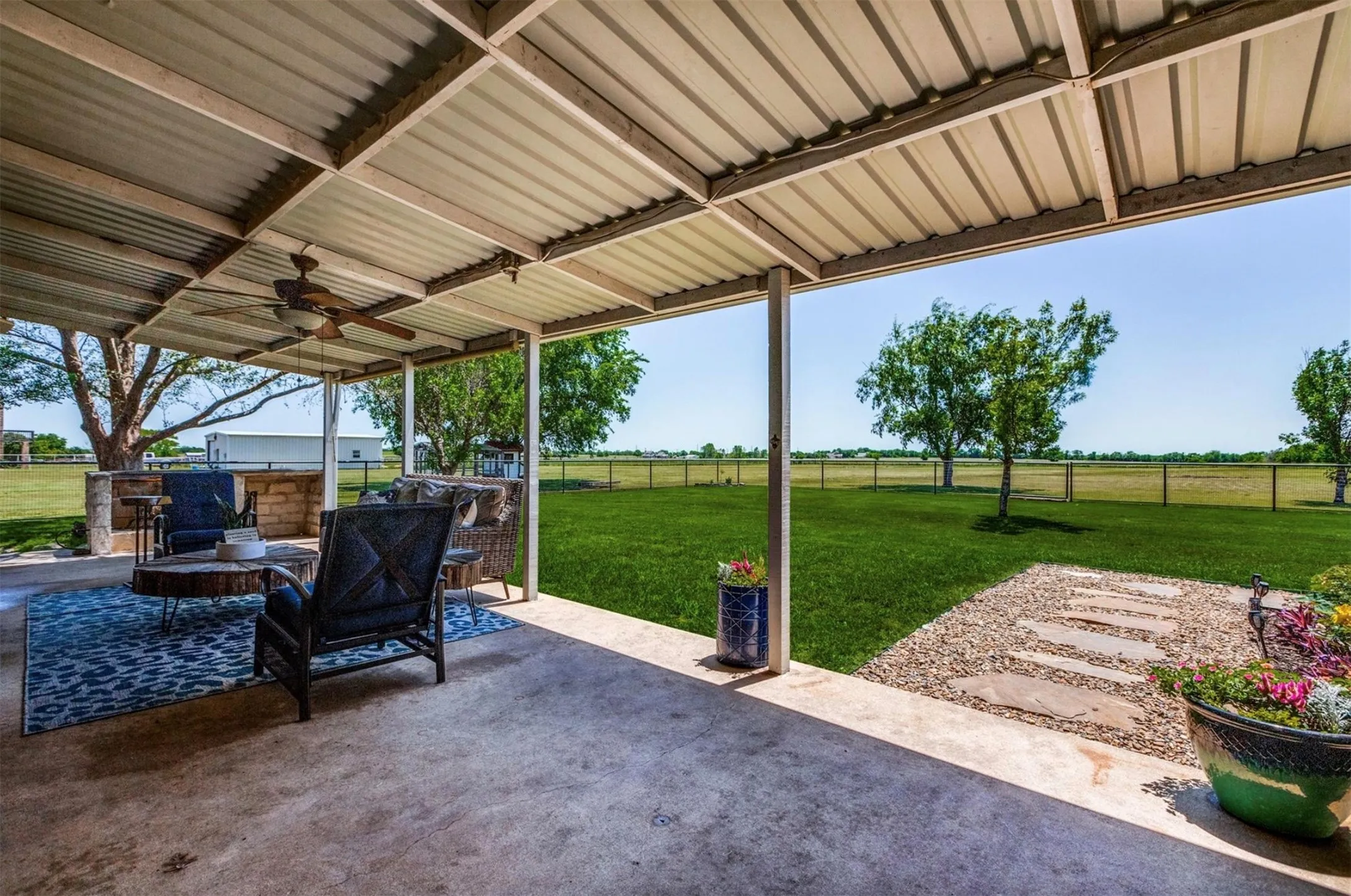 Large covered back patio
