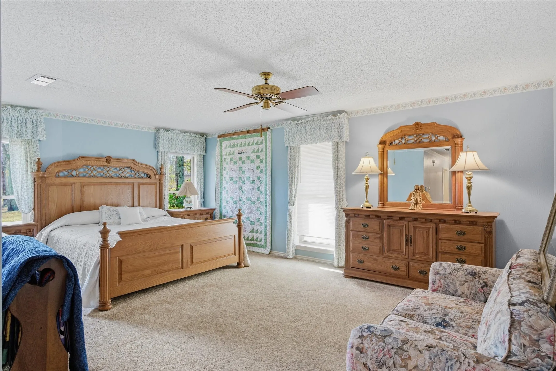 Large bedroom with sitting area