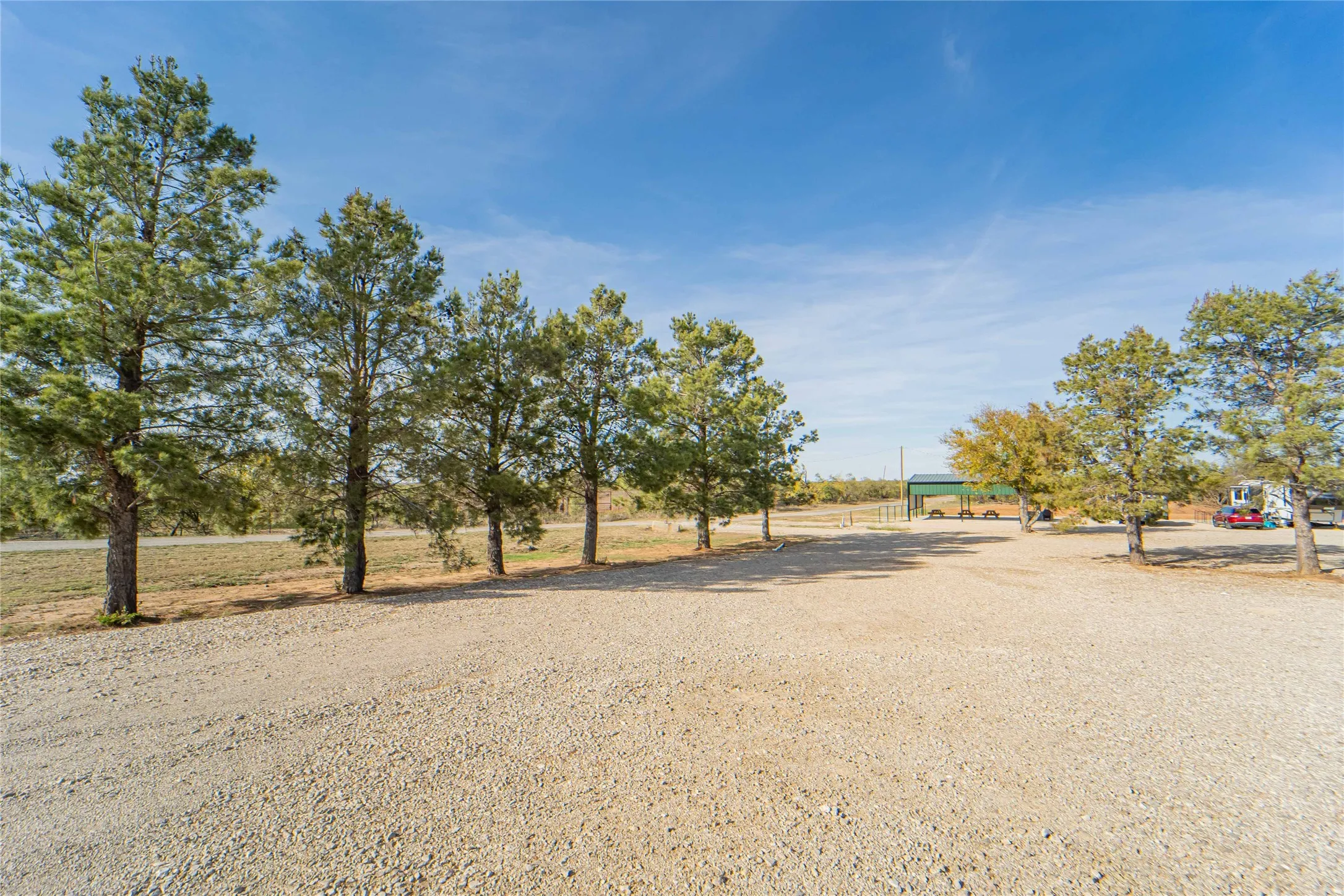 View of CR leading to boat ramp.