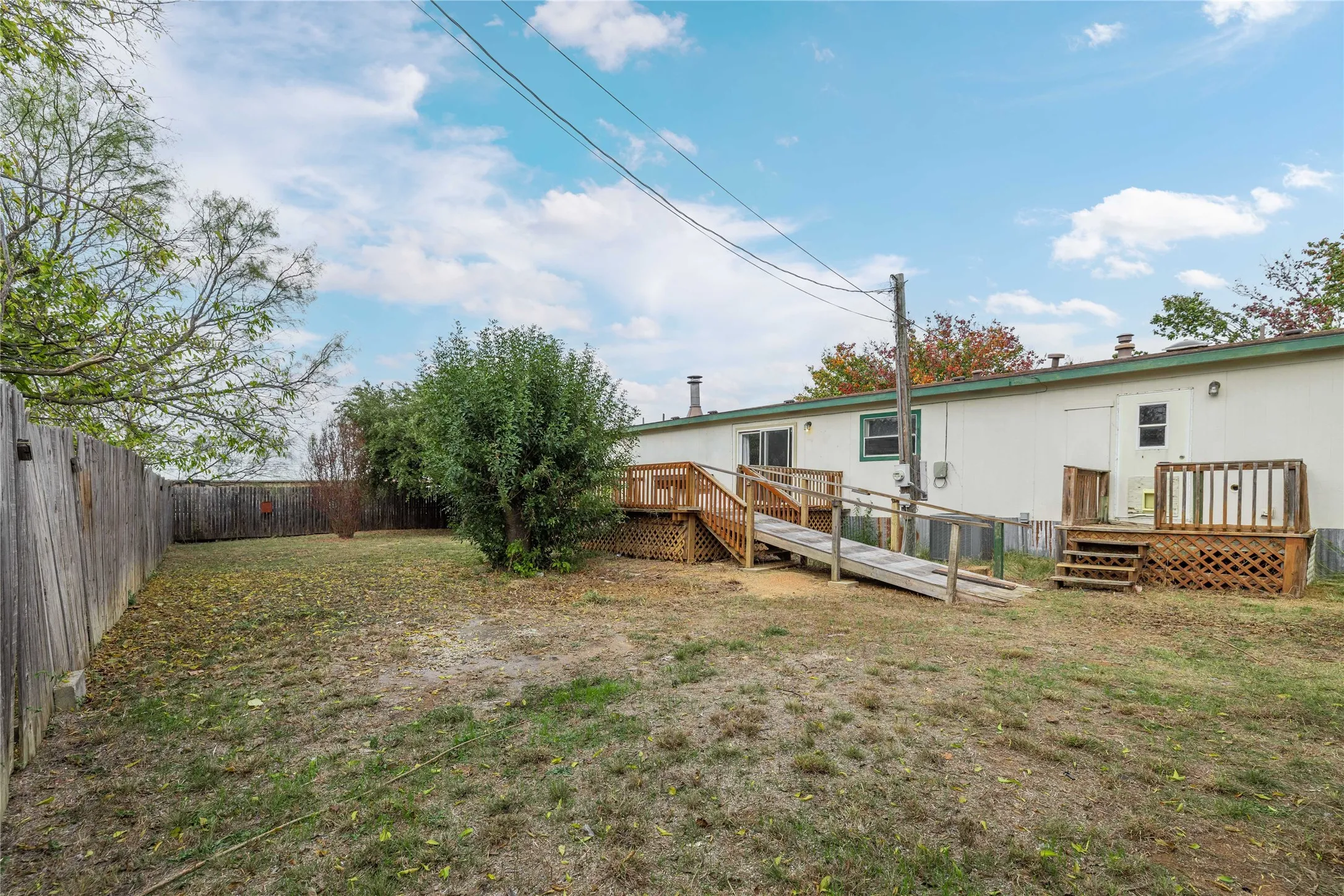 Back of house featuring a deck and a fenced backyard