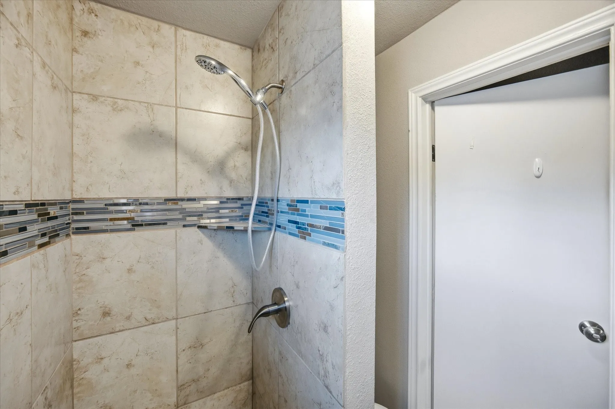 2nd Bathroom featuring a walking tile shower