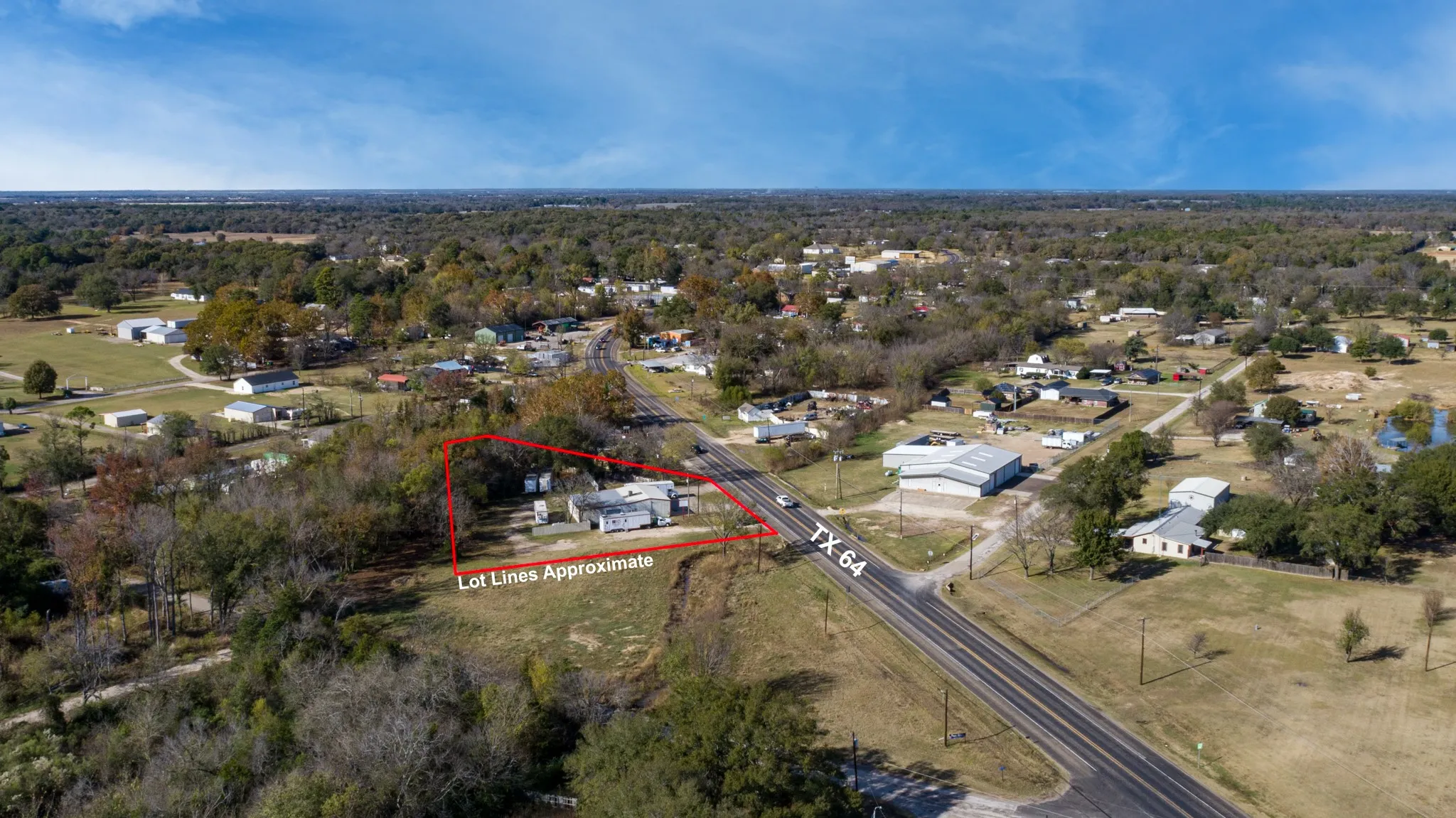 Aerial view of property's location featuring property boundaries highlighted
