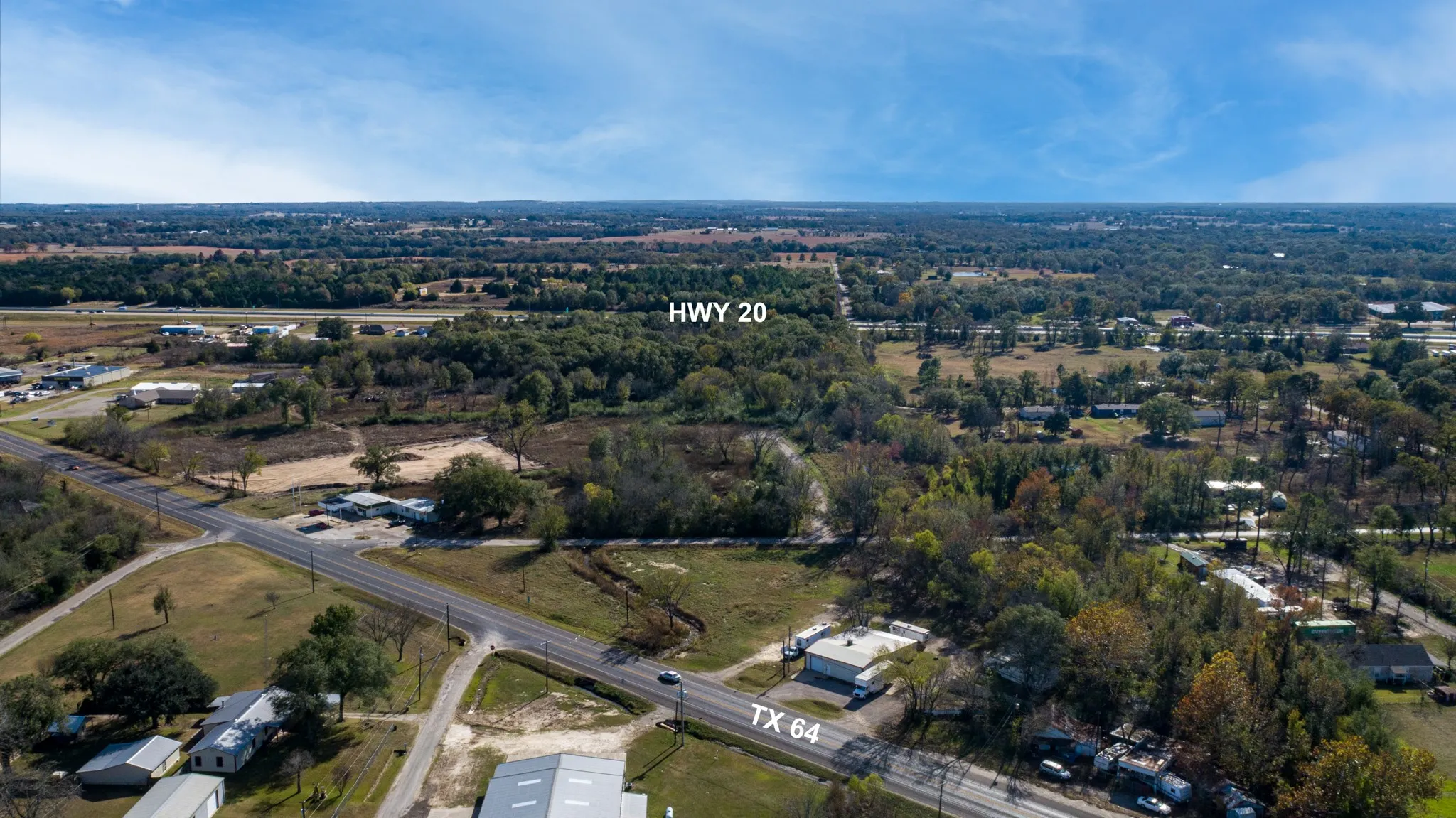 Aerial overview of property's location