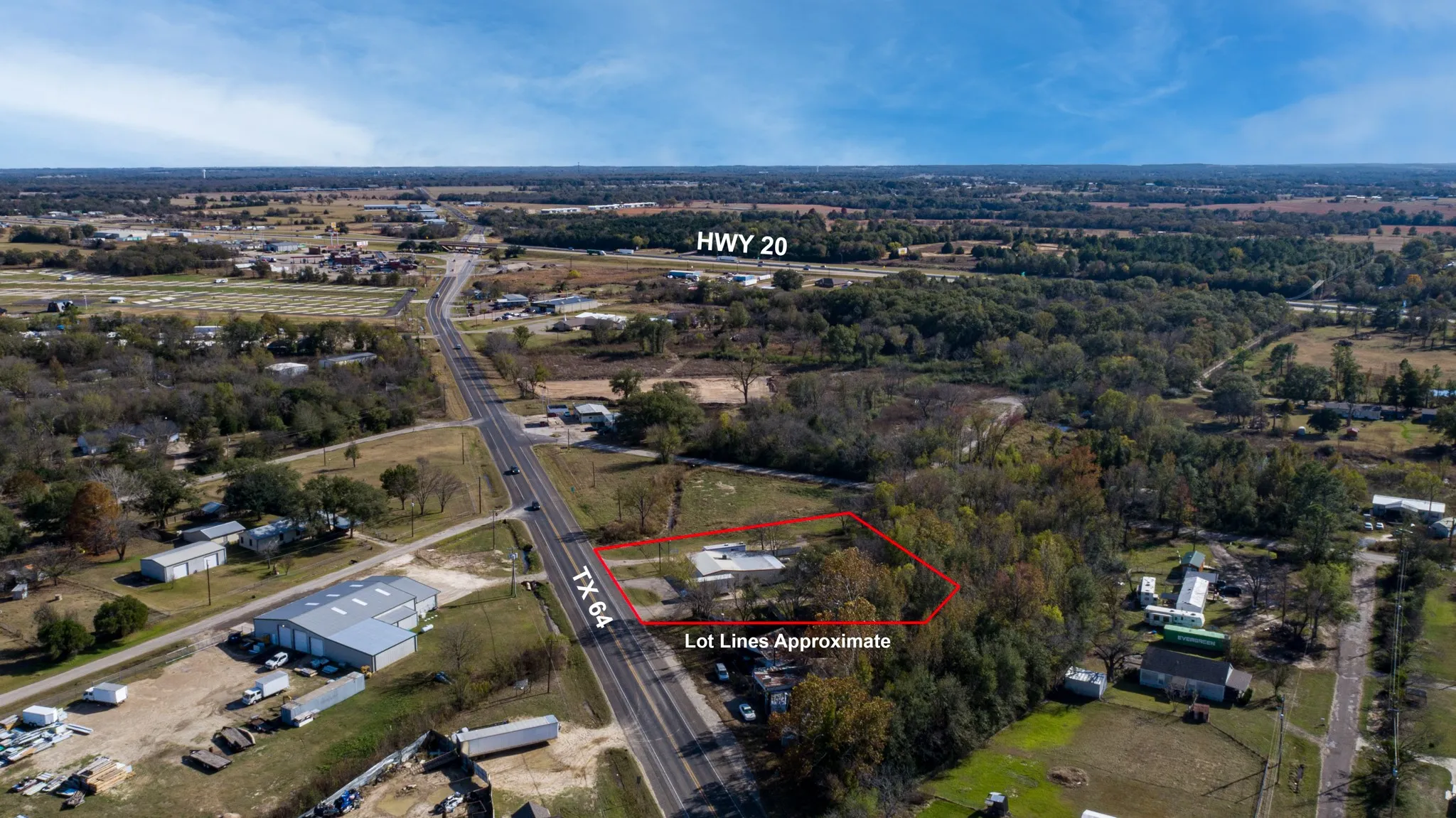 View of property location with property parcel outlined