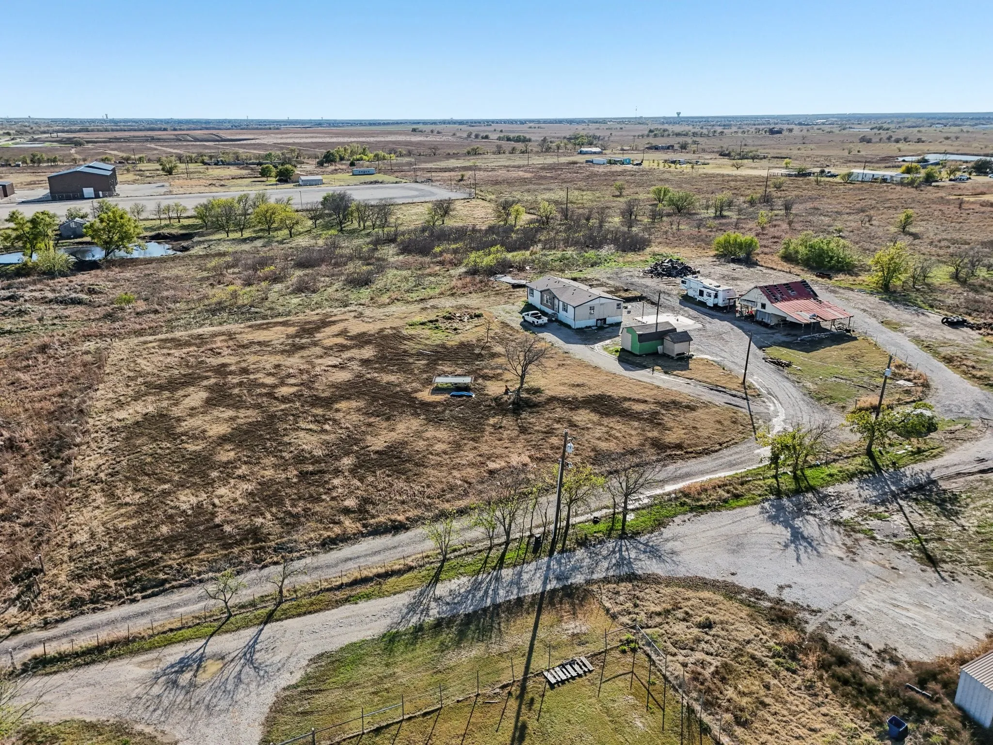Aerial view of sparsely populated area