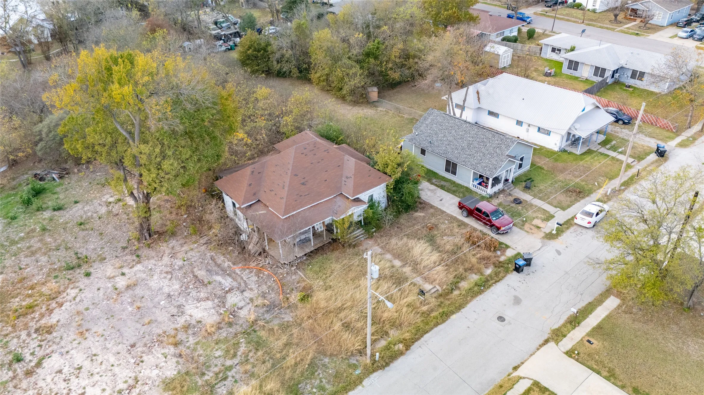 Aerial view of residential area