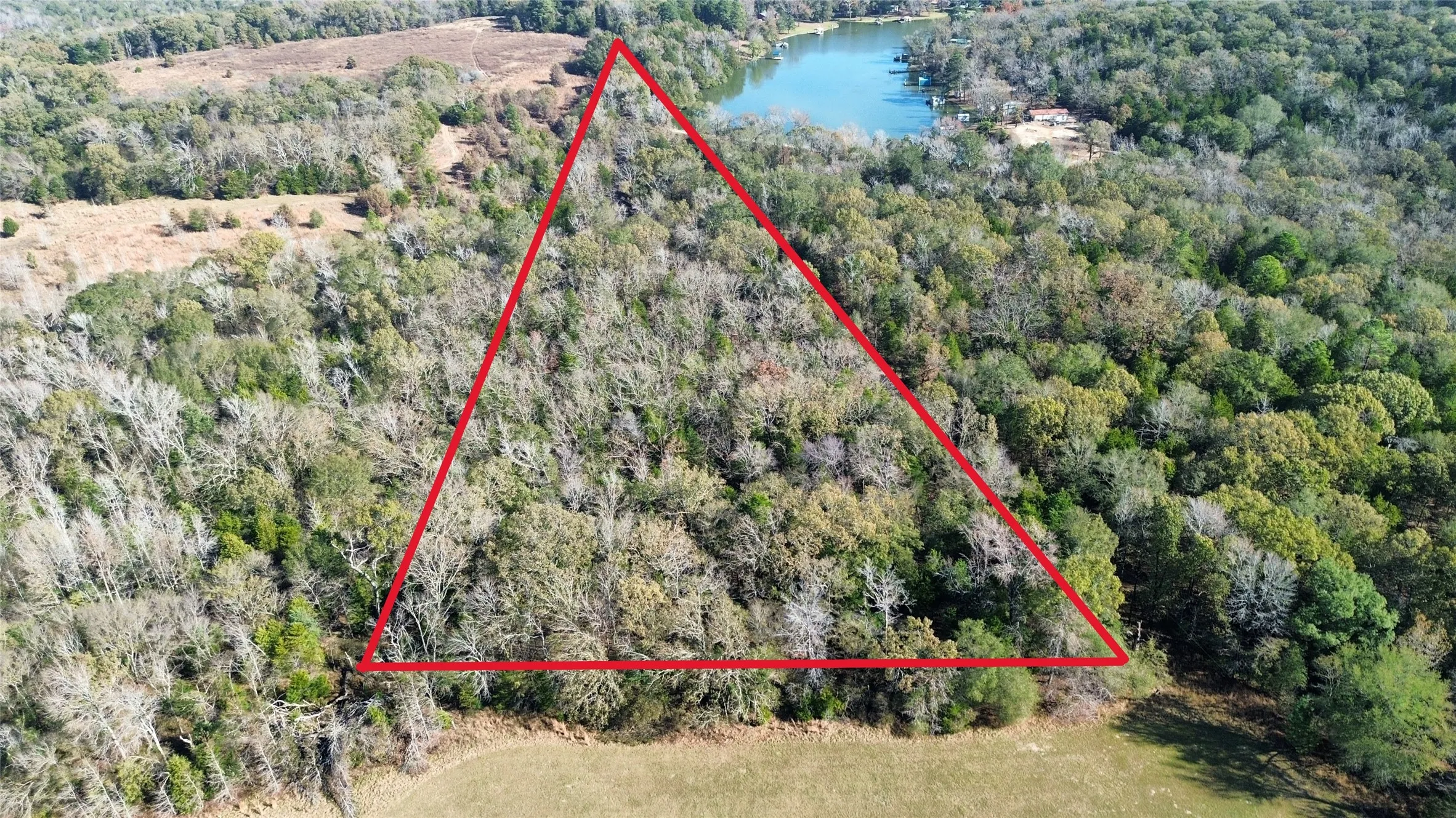 Aerial view of property's location with property boundaries highlighted