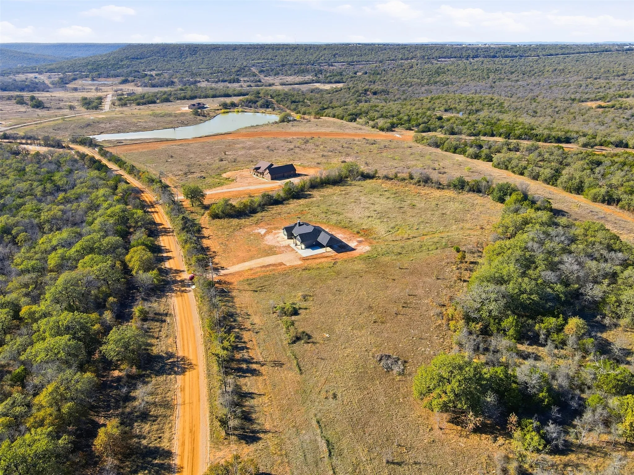 Drone / aerial view of a nearby body of water