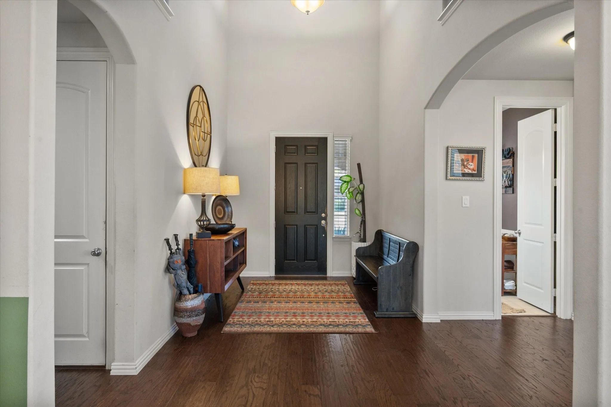 The office and additional flex space is right off the entry