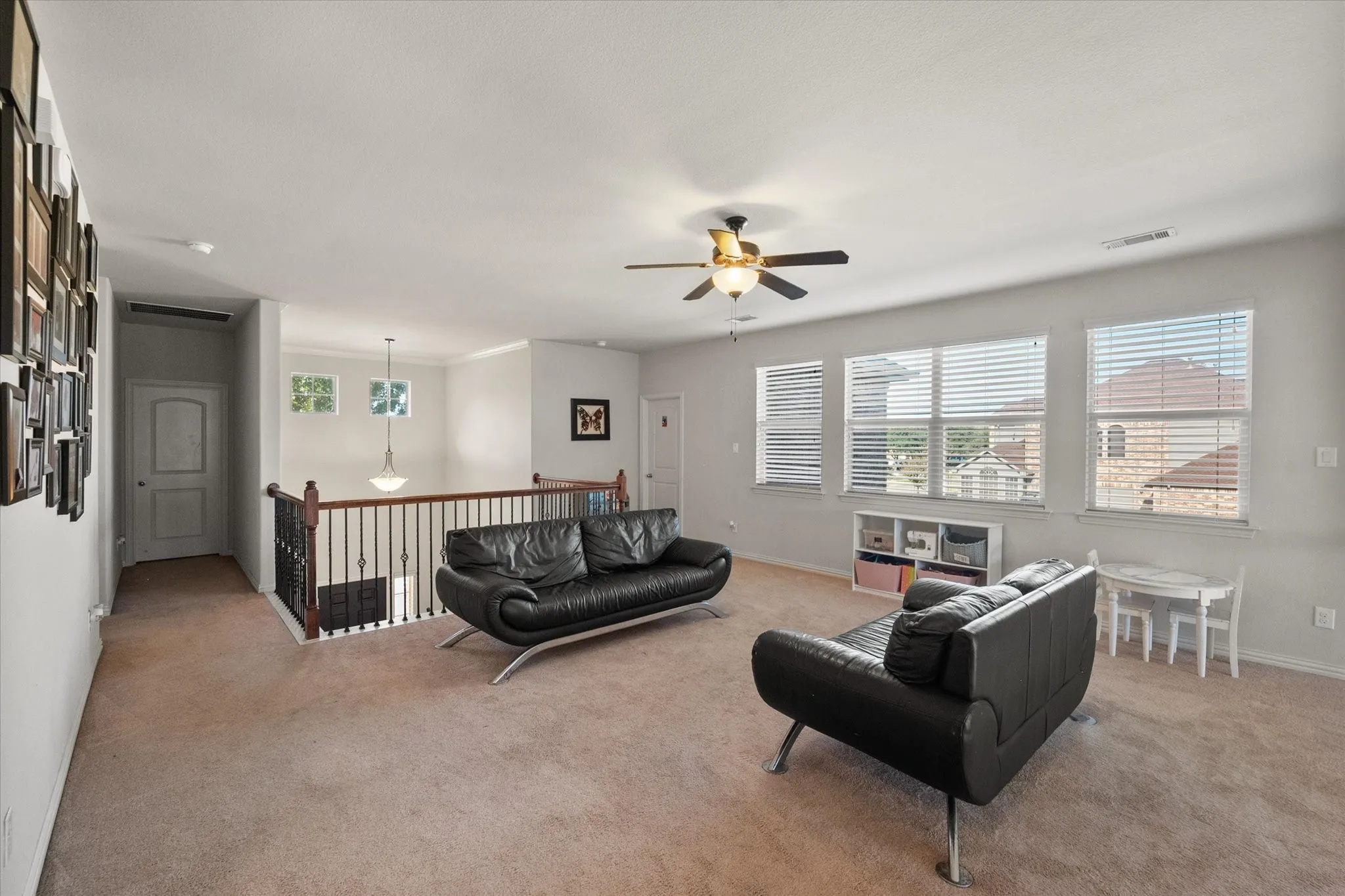 Upstairs game room with natural light!