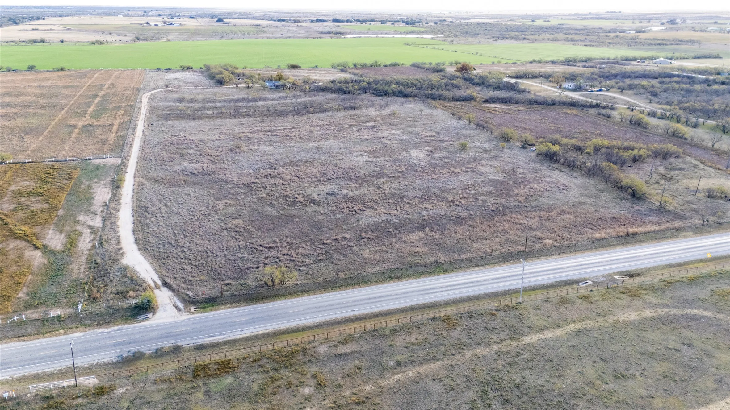 Aerial view of property's location with rural landscape