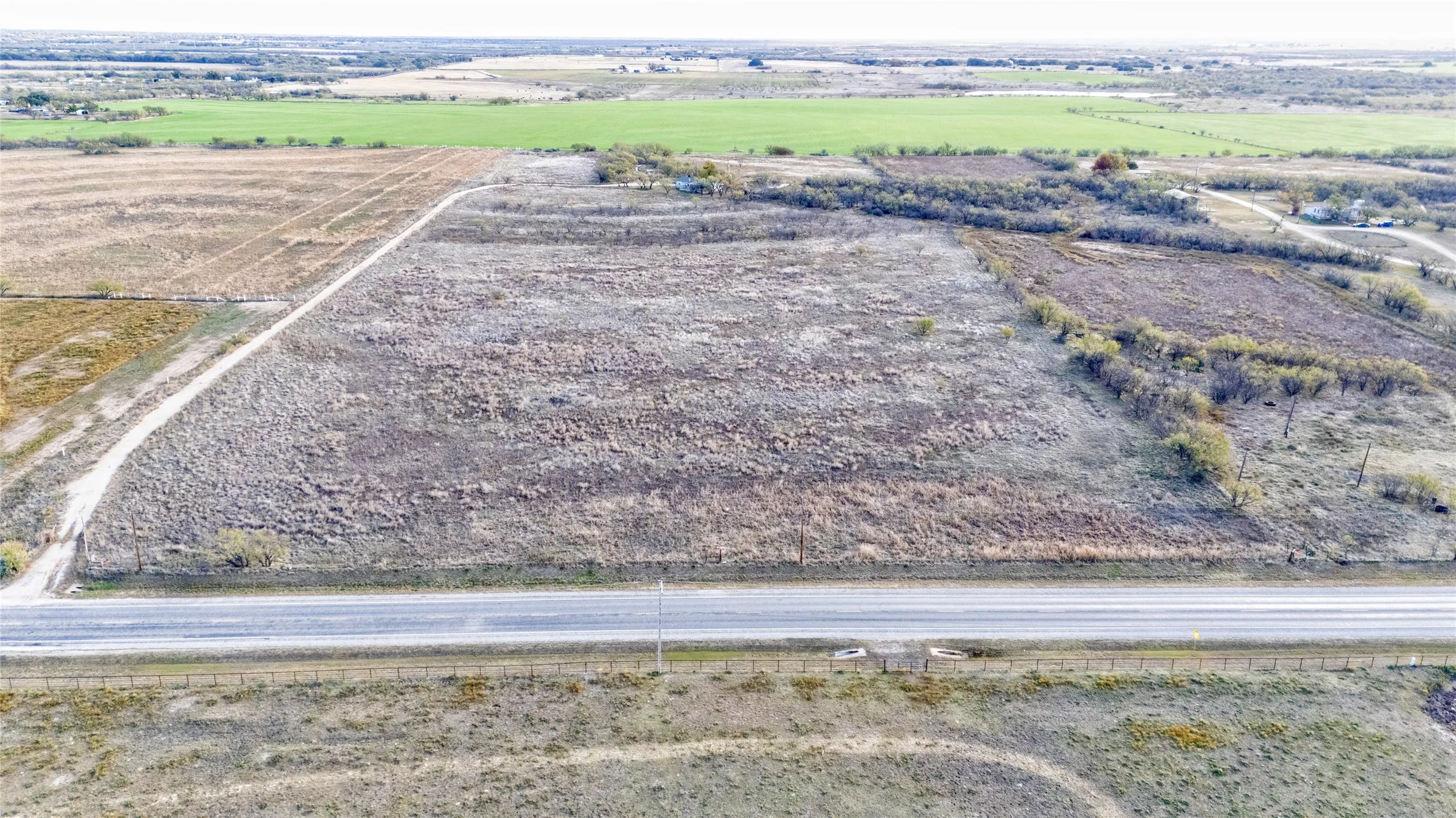 Aerial view of sparsely populated area
