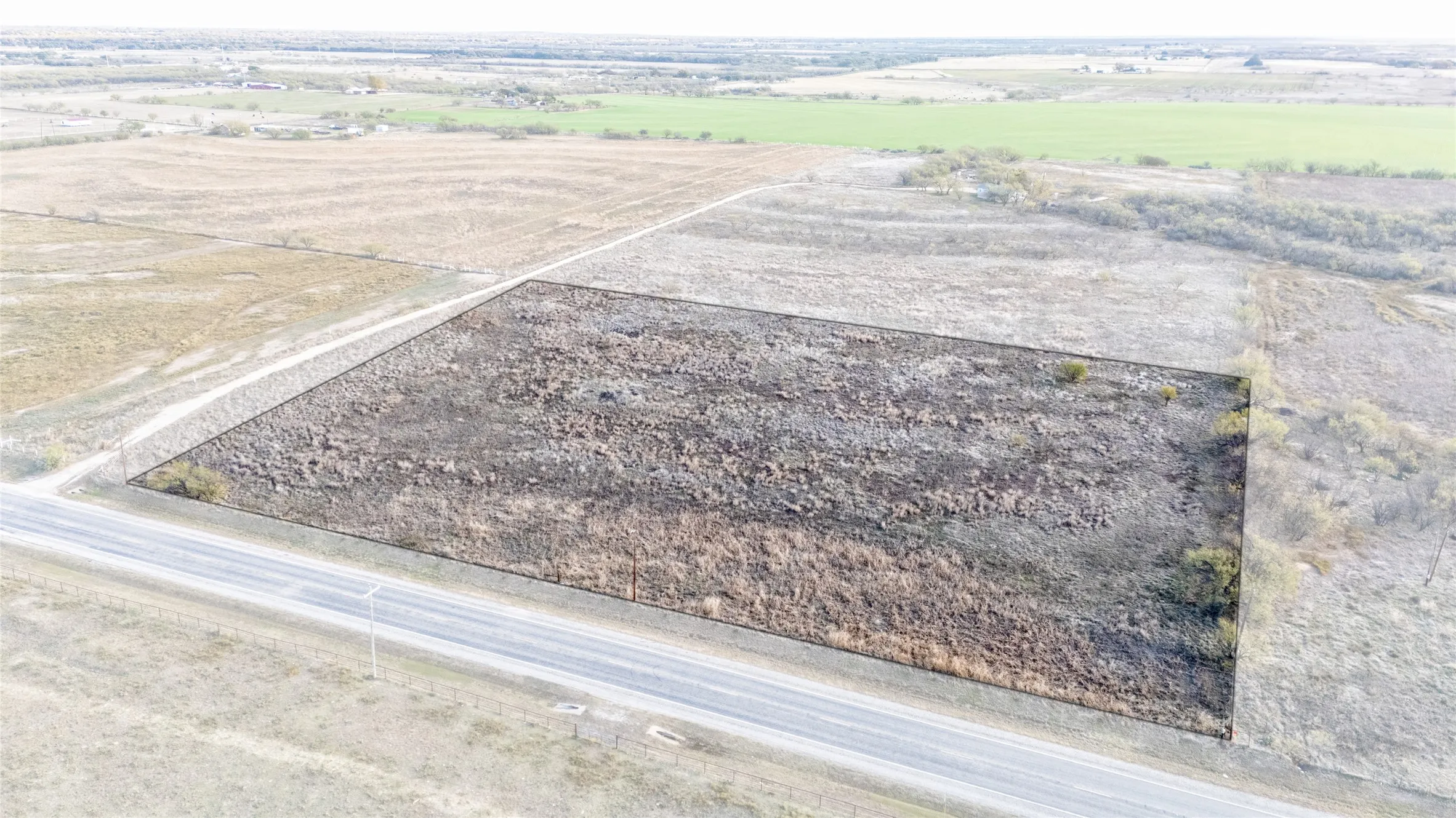 Aerial view of sparsely populated area