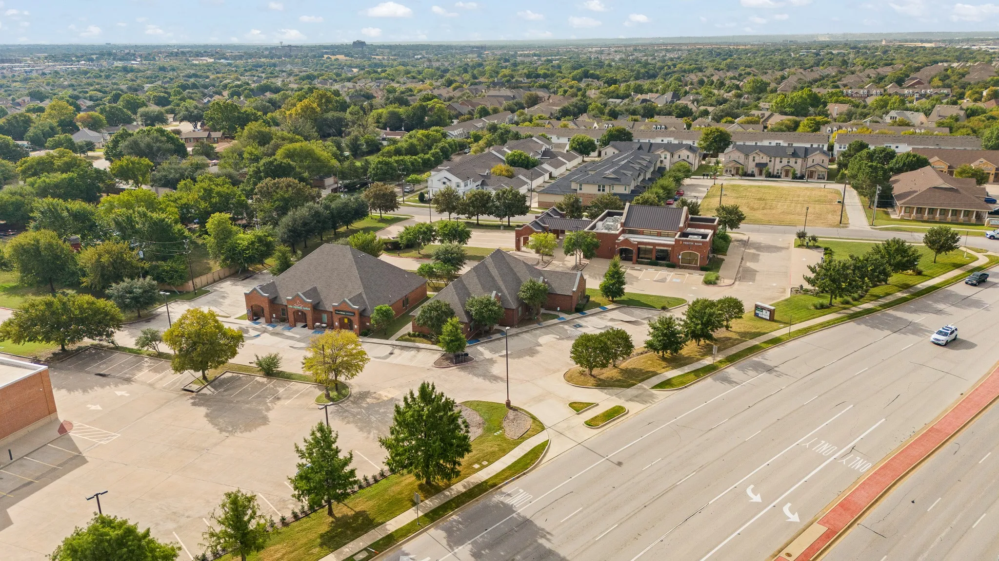 Aerial view of building and Davis Blvd