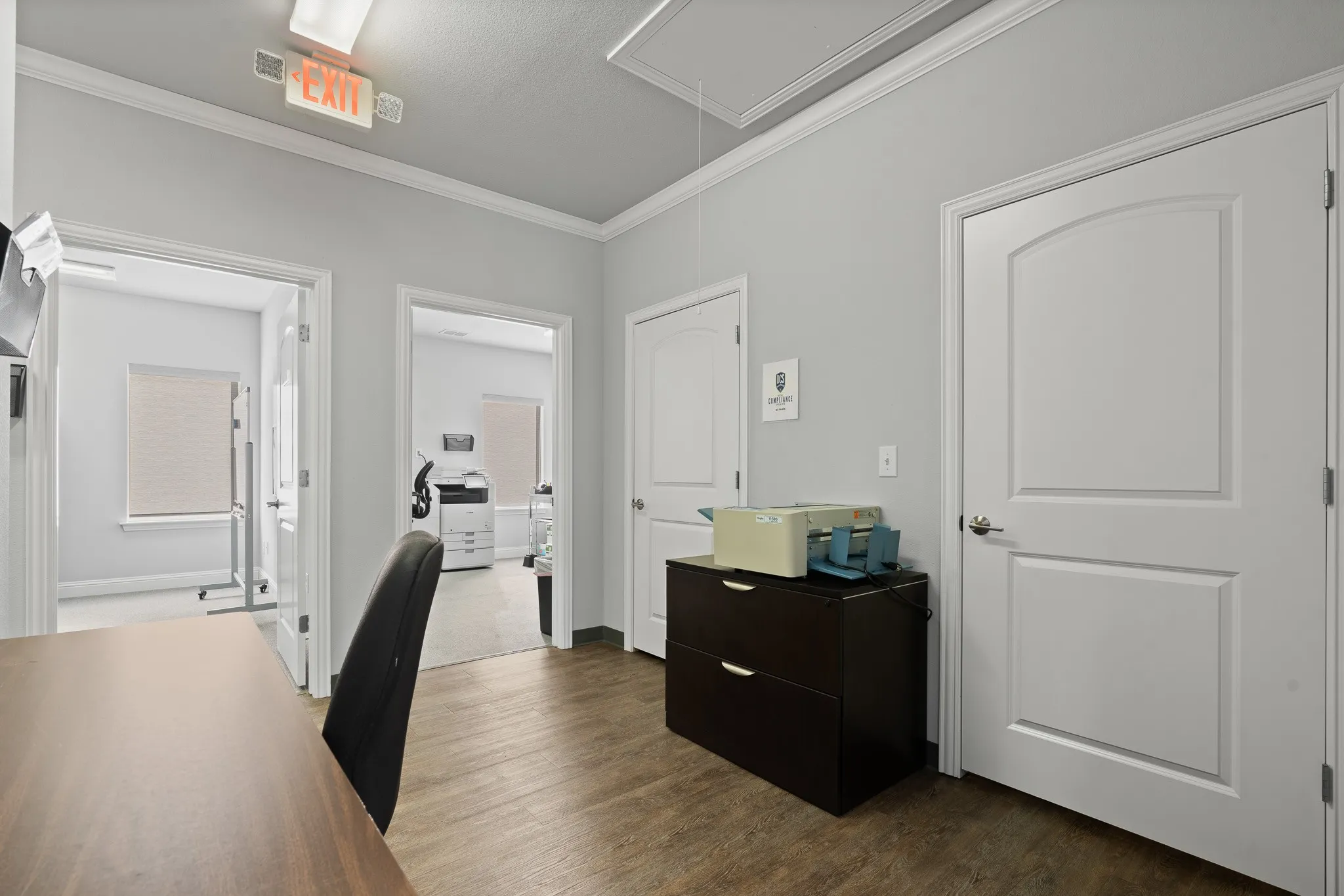 Hallway area between offices