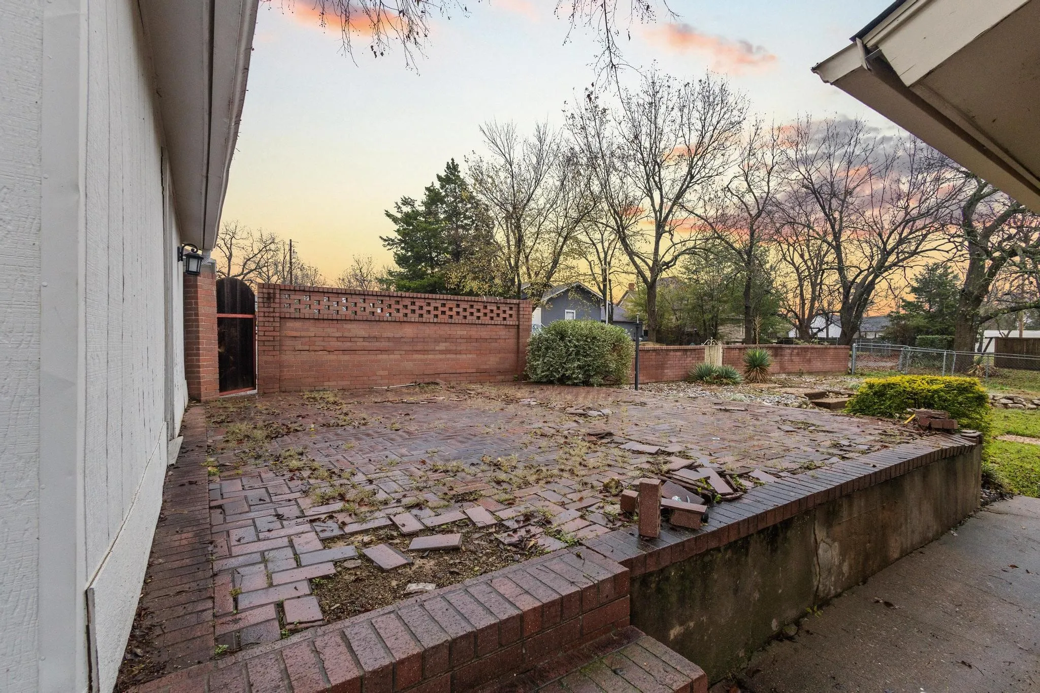 courtyard behind larger unit