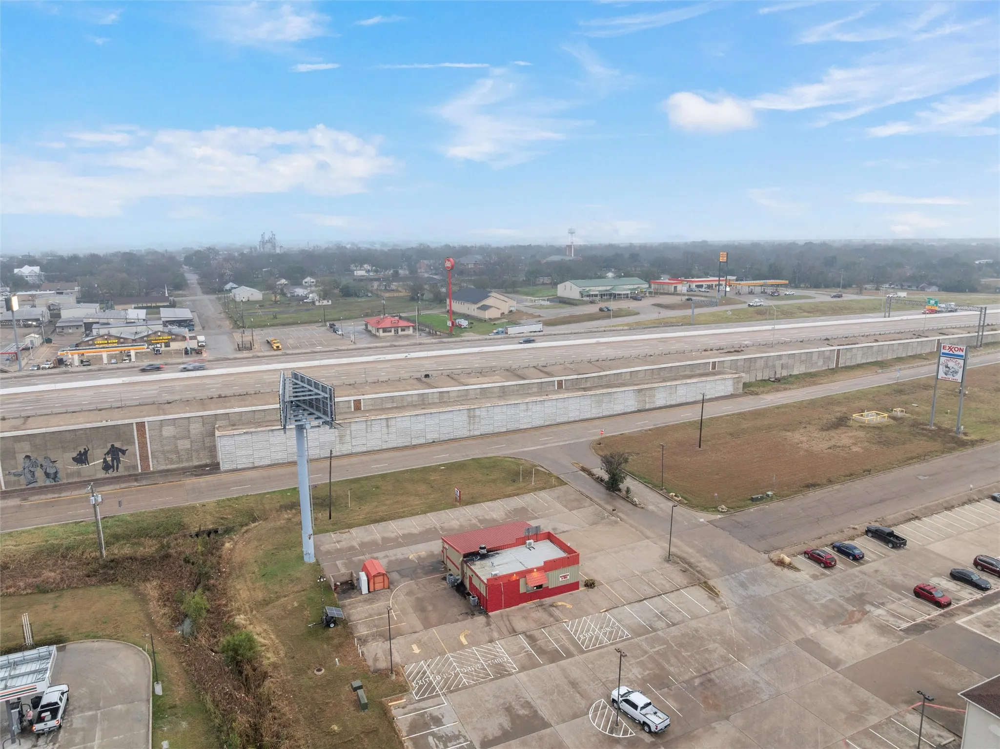 Aerial view of an industrial area