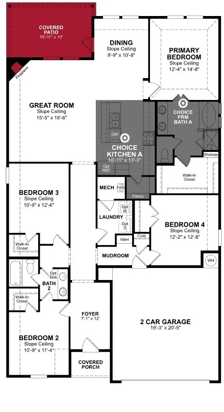 Beazer Homes Villages of Hurricane Creek Teton Floorplan.