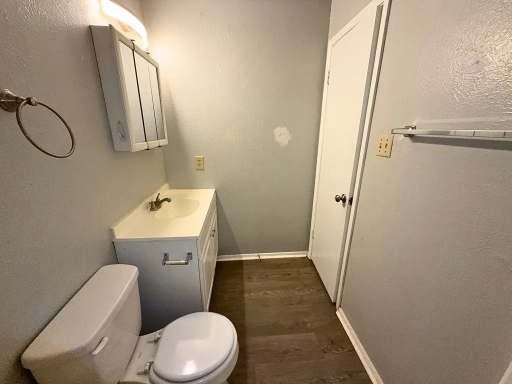 Bathroom with vanity and medicine cabinet