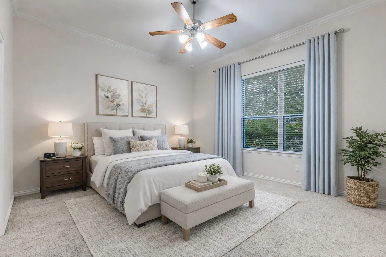 VIRTUALLY STAGED Primary bedroom features a luxurious ensuite bath. Enjoy your private retreat featuring a large walk in closet, soaking tub, separate shower and dual sinks.