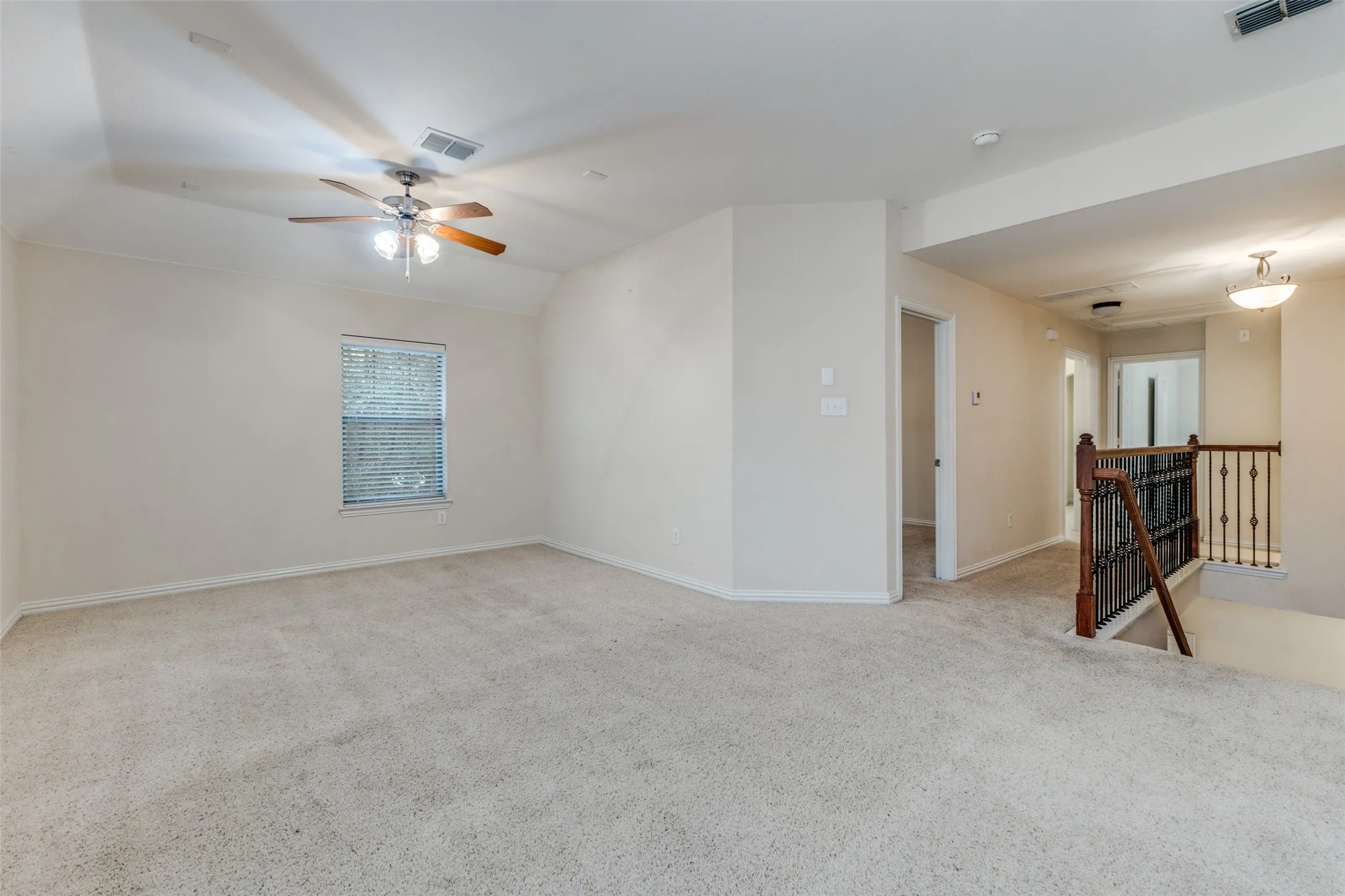 The game room is a great space to serve as additional living space for the upstairs bedrooms.