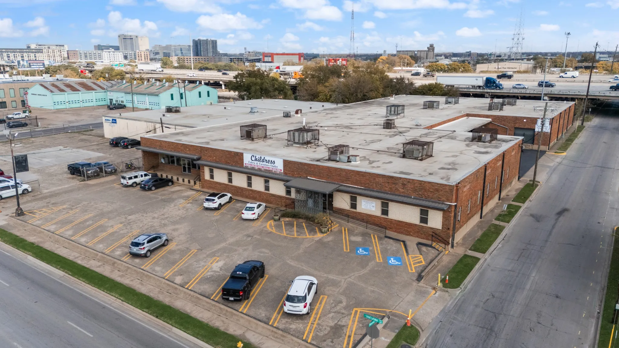 Bird's eye view of an industrial area