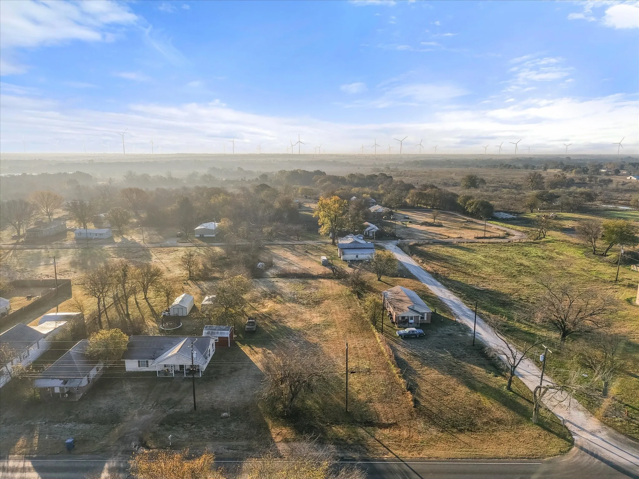 Aerial view of property's location featuring rural landscape