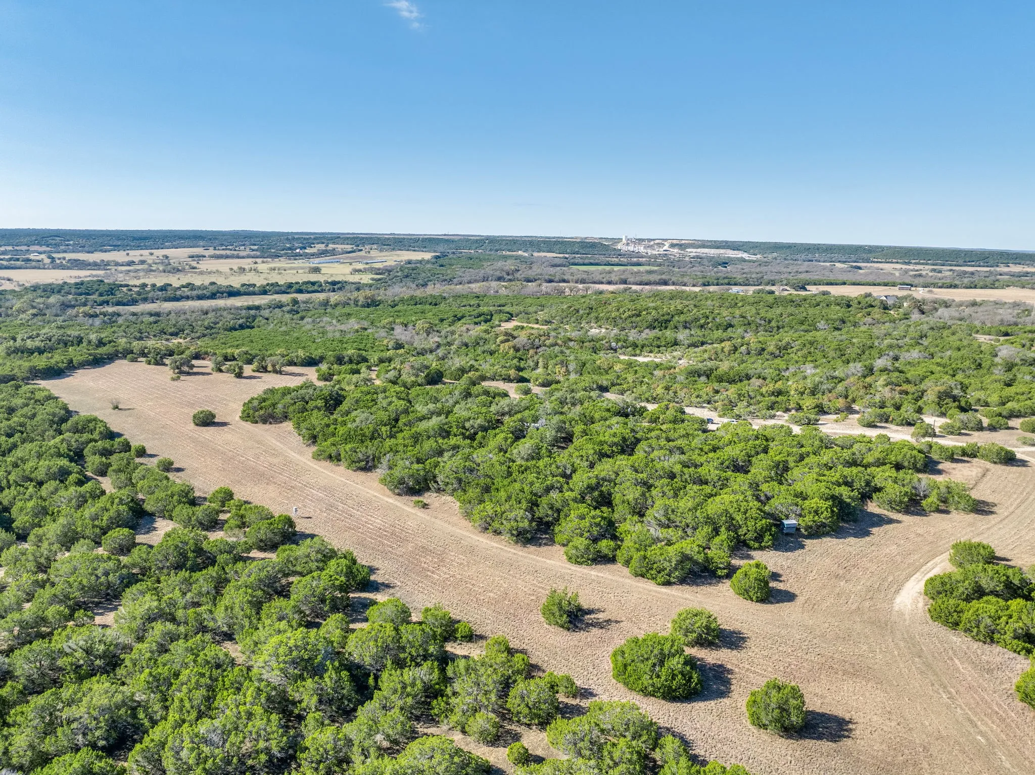 Aerial view of sparsely populated area