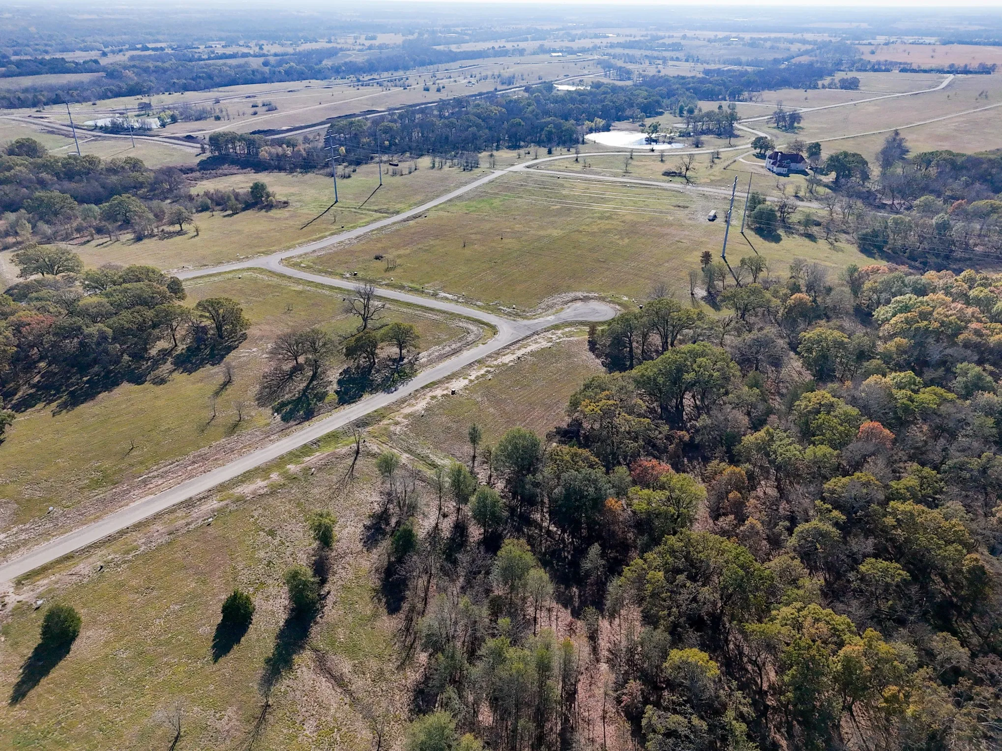 Aerial view of property's location with rural landscape