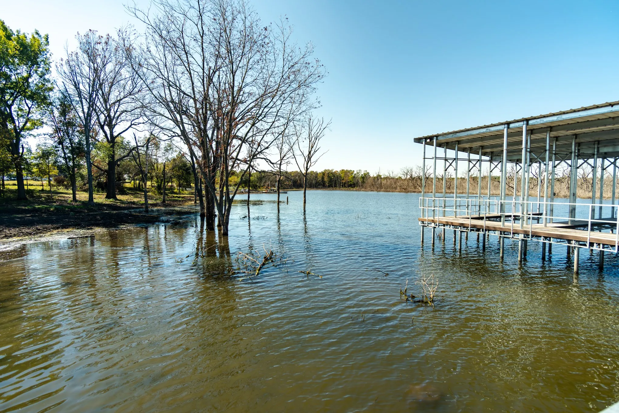 Dock featuring a water view