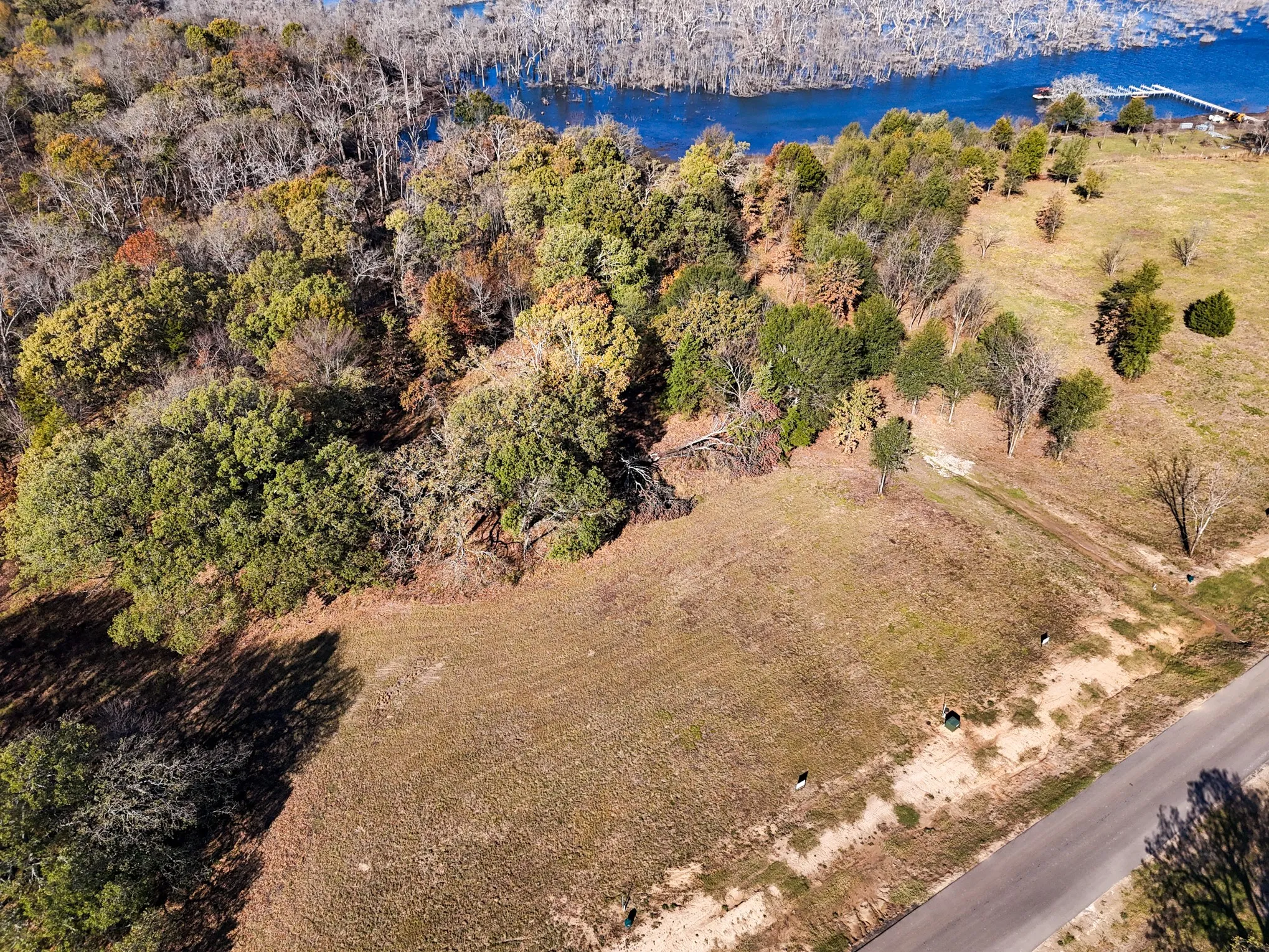 Drone / aerial view of a nearby body of water