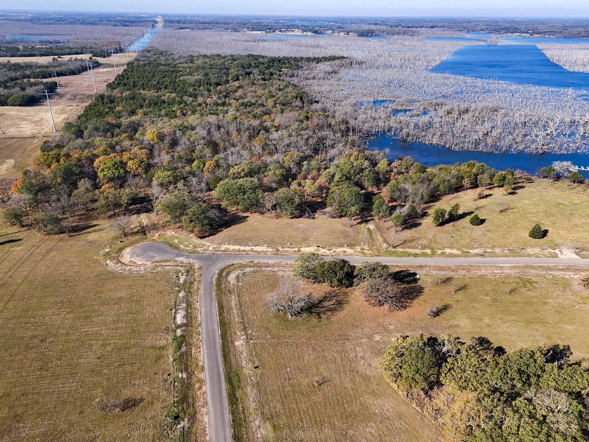 Aerial view of property's location featuring a forest