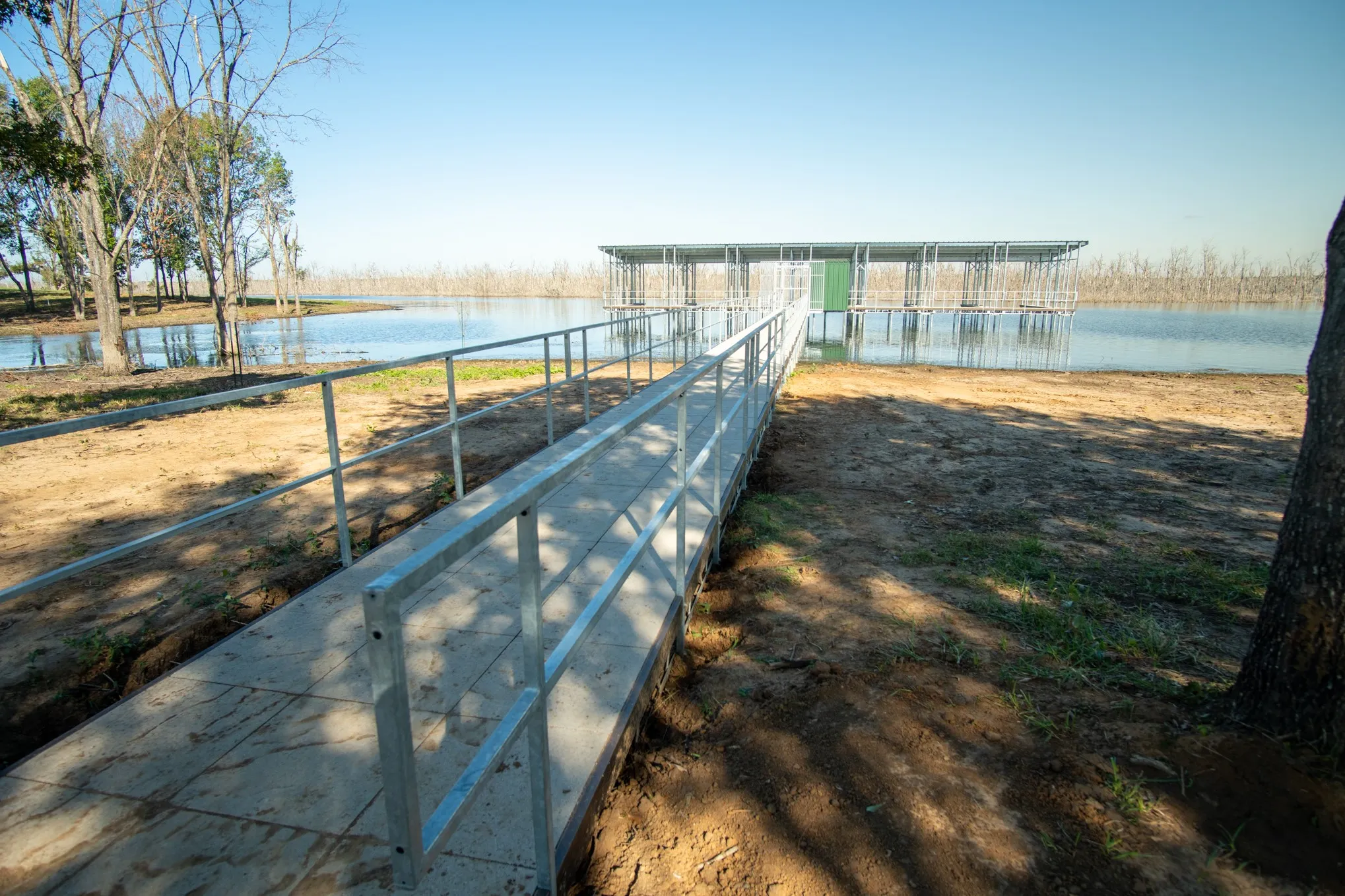 Dock with a water view