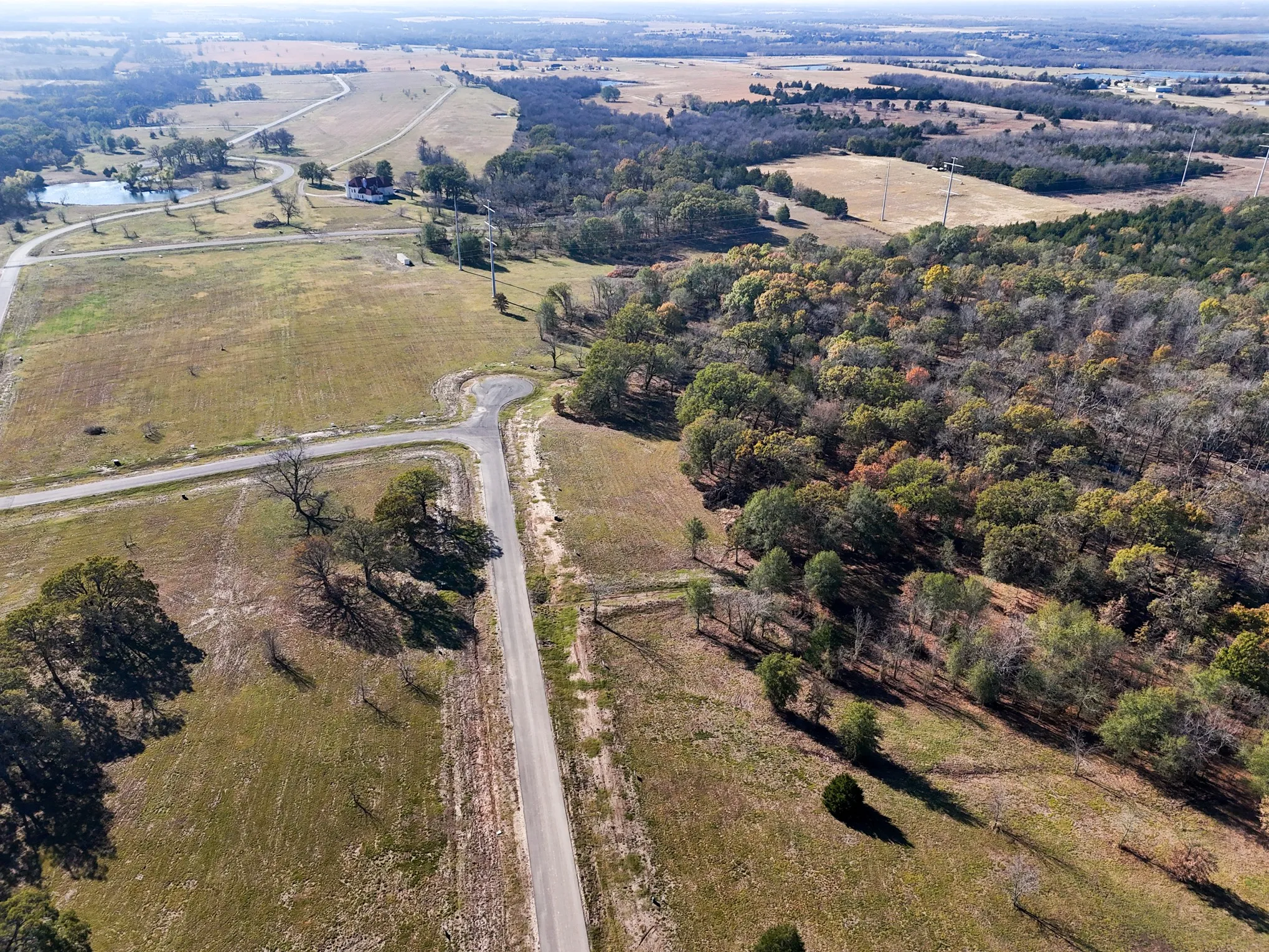 Aerial overview of property's location with rural landscape