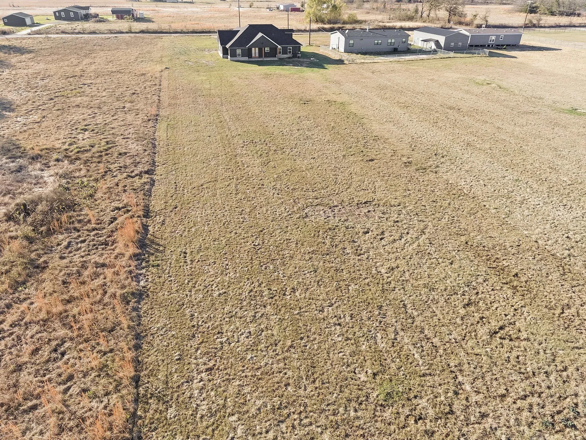 Aerial view of sparsely populated area